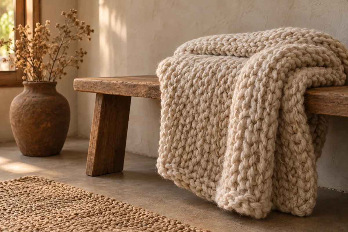 AI-generated illustration: An invented wool blanket, not an actual work or museum exhibit of the organization.