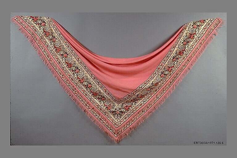 A Russian wool shawl dated about 1850, classified in the museum record as a woven textile.