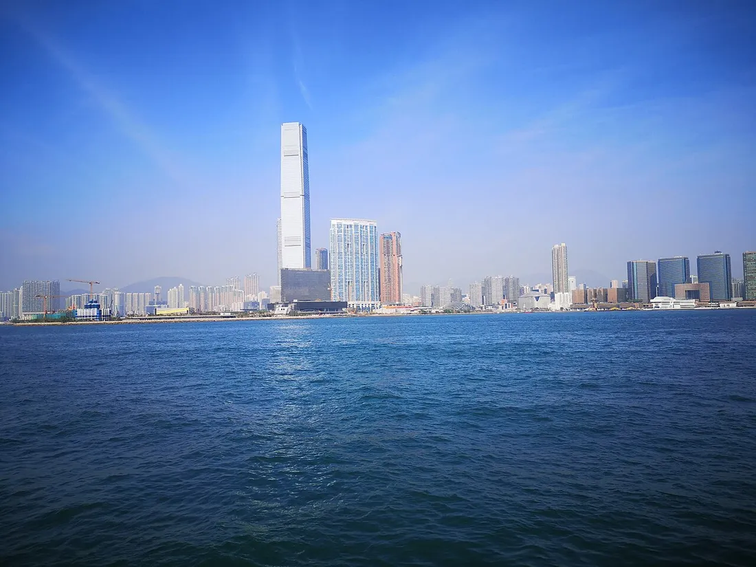 The M+ building and surroundings in January 2020. Not the interior or artworks of its 2024 exhibition.
